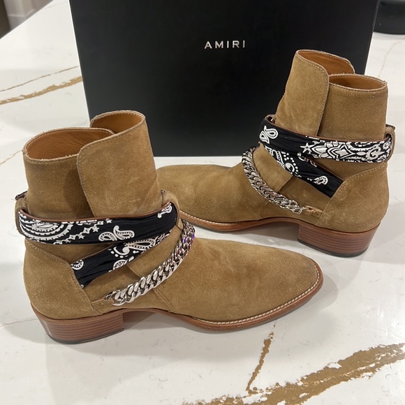 Amiri men bandana suede tan Chelsea boots size 9 (eu 42) - Picture 6 of 8